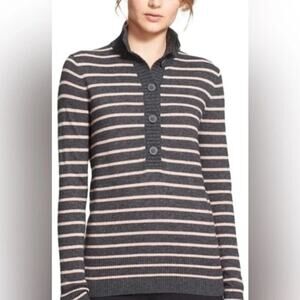 Tory Burch Stripe Cowl Neck Sweater